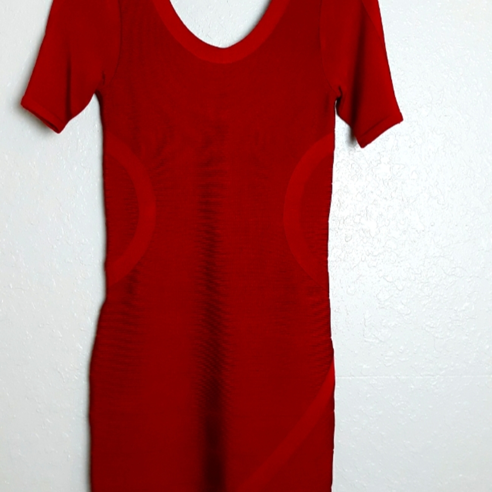 Burgundy red spandex dress in a size small